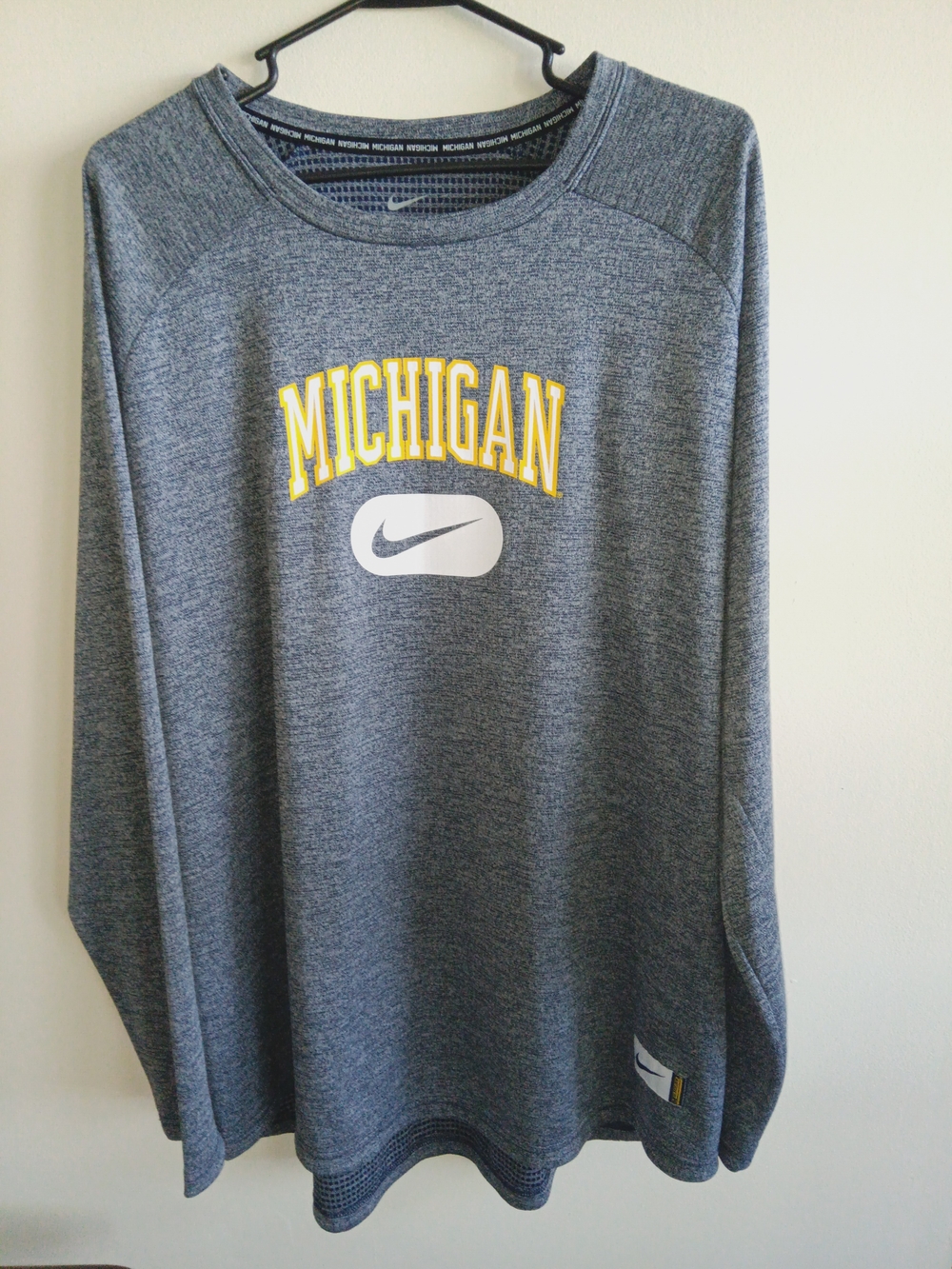 Nike Michigan Men's Gray Performance Sweatshirt 2xl